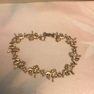 Lion Gold Plated Link Bracelet .
